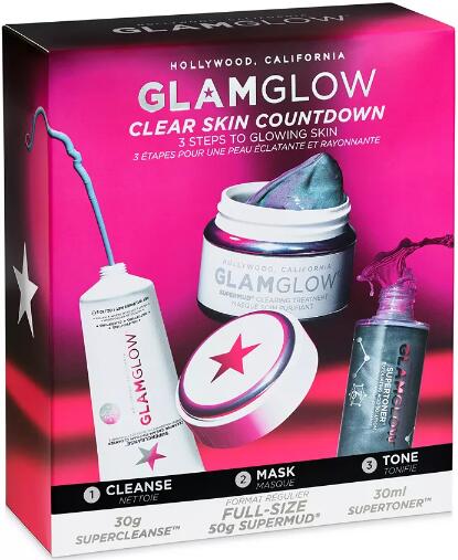 GLAMGLOW Clear Skin Countdown白罐潔凈面膜套裝降至6折$36 單品推薦購物網站 MeetKK-MeetKK
